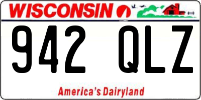 WI license plate 942QLZ
