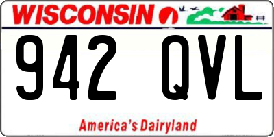 WI license plate 942QVL