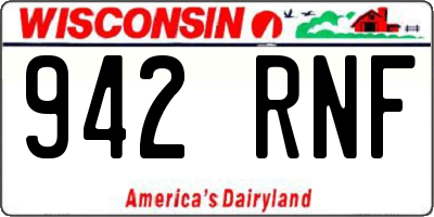 WI license plate 942RNF