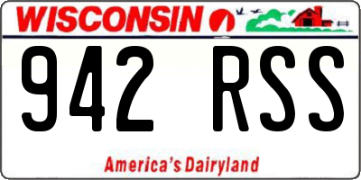 WI license plate 942RSS