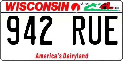 WI license plate 942RUE
