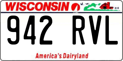 WI license plate 942RVL