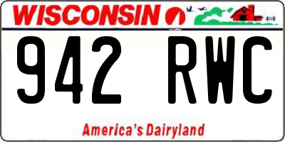 WI license plate 942RWC