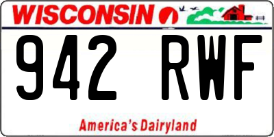WI license plate 942RWF
