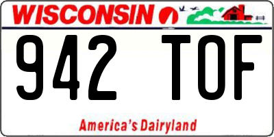 WI license plate 942TOF