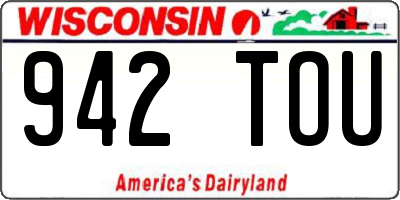 WI license plate 942TOU