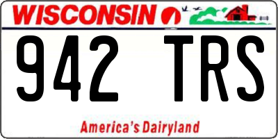 WI license plate 942TRS