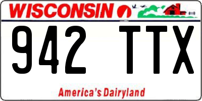 WI license plate 942TTX