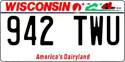 WI license plate 942TWU