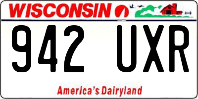 WI license plate 942UXR