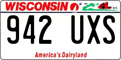 WI license plate 942UXS