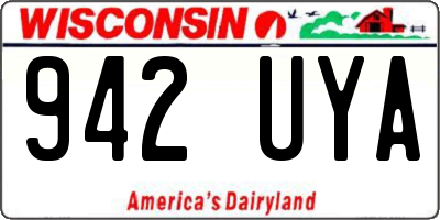 WI license plate 942UYA