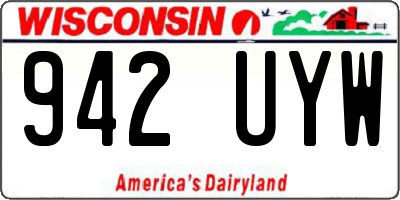 WI license plate 942UYW