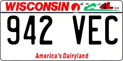 WI license plate 942VEC