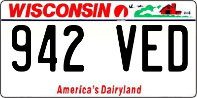 WI license plate 942VED