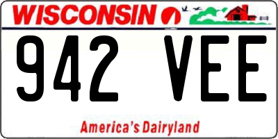 WI license plate 942VEE