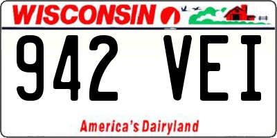WI license plate 942VEI