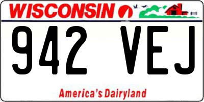 WI license plate 942VEJ