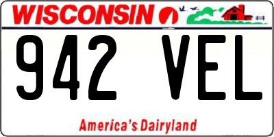 WI license plate 942VEL
