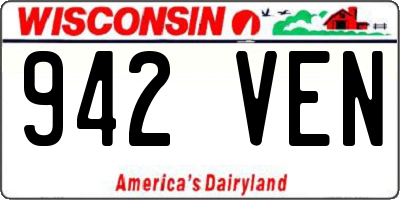WI license plate 942VEN