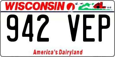 WI license plate 942VEP