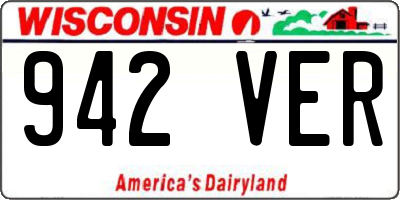WI license plate 942VER