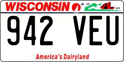 WI license plate 942VEU