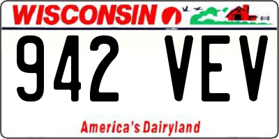 WI license plate 942VEV