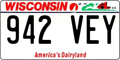 WI license plate 942VEY