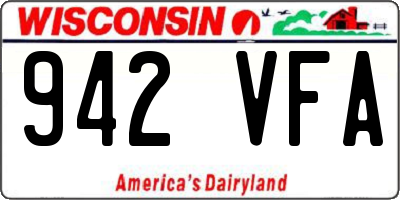 WI license plate 942VFA