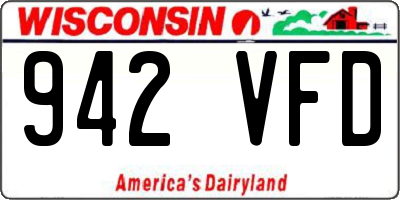 WI license plate 942VFD