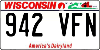 WI license plate 942VFN