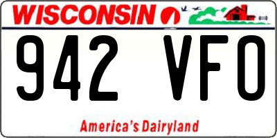 WI license plate 942VFO