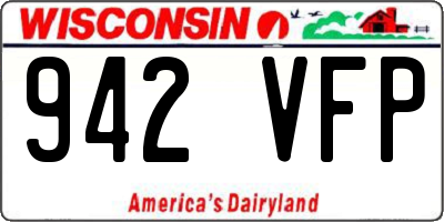 WI license plate 942VFP