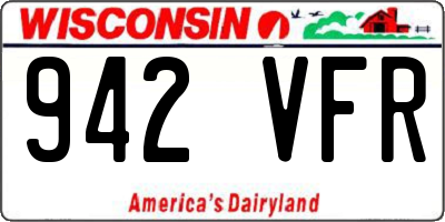 WI license plate 942VFR