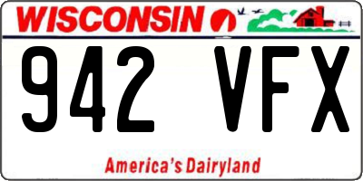 WI license plate 942VFX