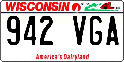 WI license plate 942VGA