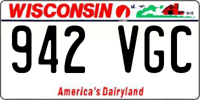 WI license plate 942VGC