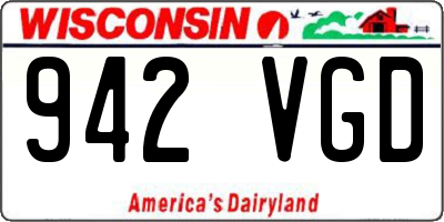 WI license plate 942VGD
