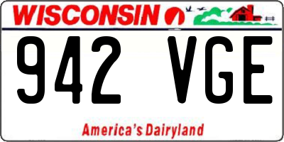 WI license plate 942VGE