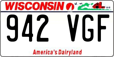 WI license plate 942VGF