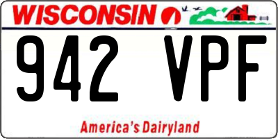 WI license plate 942VPF