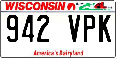 WI license plate 942VPK