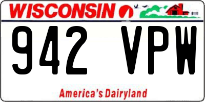 WI license plate 942VPW