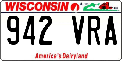 WI license plate 942VRA