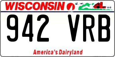 WI license plate 942VRB