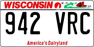 WI license plate 942VRC