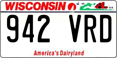WI license plate 942VRD