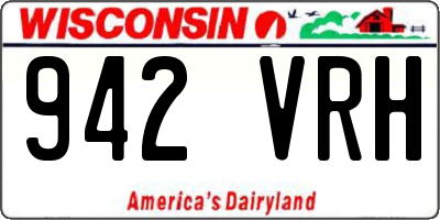 WI license plate 942VRH