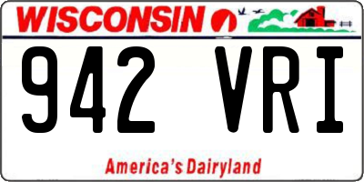 WI license plate 942VRI